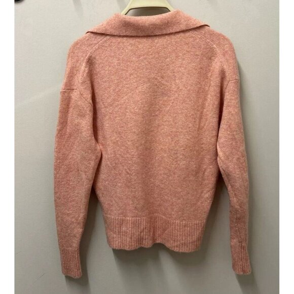 J CREW Womens Sweater XXS Peach Merino Alpaca Pullover Relaxed Polo Preppy - Picture 5 of 10